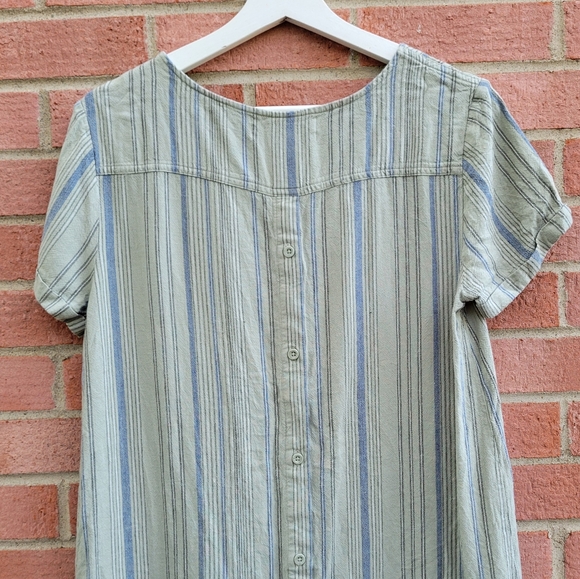 Cloth & Stone Striped Linen Blend Shift Dress Medium - Picture 5 of 8